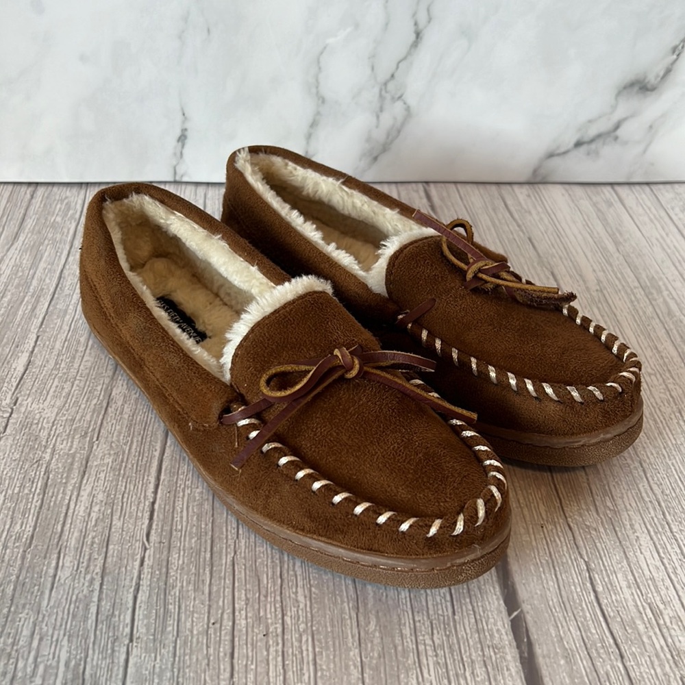 Saks Fifth Avenue Randy Brown Faux Fur Moccasins (Size Small 5-6)